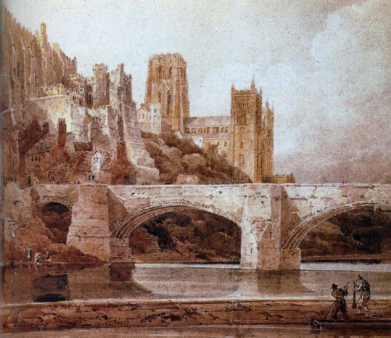 Thomas Girtin durham cathedral and bridge oil painting image